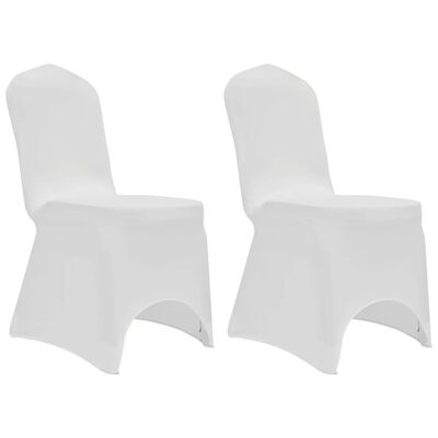 vidaXL Prevleka za stol raztegljiva bela 12 kosov