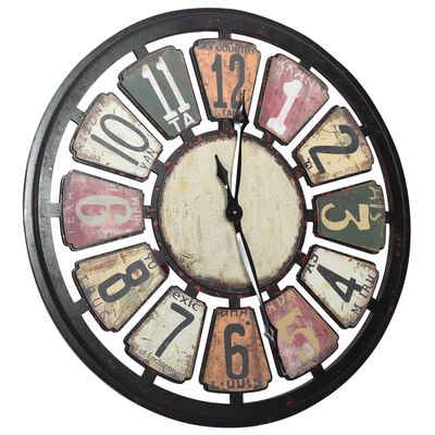 vidaXL Stenska ura večbarvna 80 cm mediapan