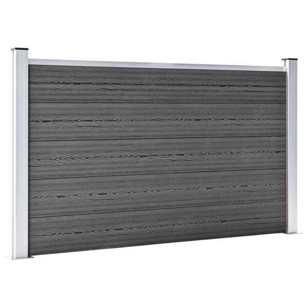vidaXL Komplet ograjnih panelov WPC 353x105 cm črn