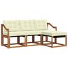 vidaXL Zunanja garnitura za sedenje z blazino 4 pcs Naravna in smetana