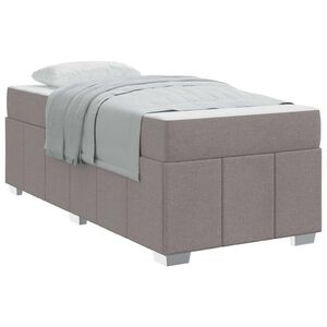 vidaXL Konstrukcija postelje z vzmetnico Taupe 80 x 200 cm blago