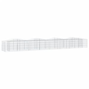 vidaXL Obokana gabionska visoka greda 400x50x50 cm pocinkano železo
