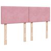 vidaXL Box spring postelja z vzmetnico temno roza 140x200 cm žamet
