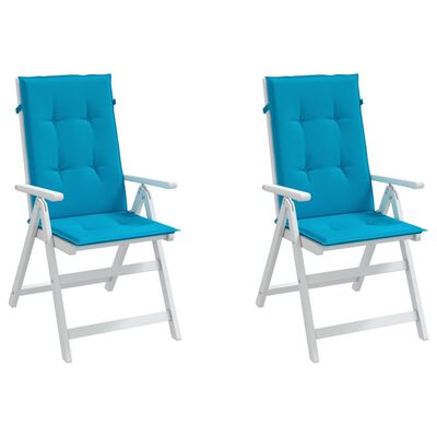 vidaXL Blazine za vrtne stole 2 kosa modre 120x50x3 cm blago