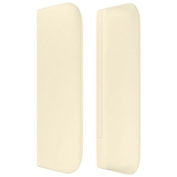 vidaXL Vzglavje z u&scaron;esi krem 203x16x78/88 cm umetno usnje