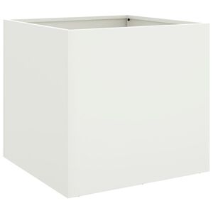 vidaXL Cvetlično korito belo 49x47x46 cm jeklo
