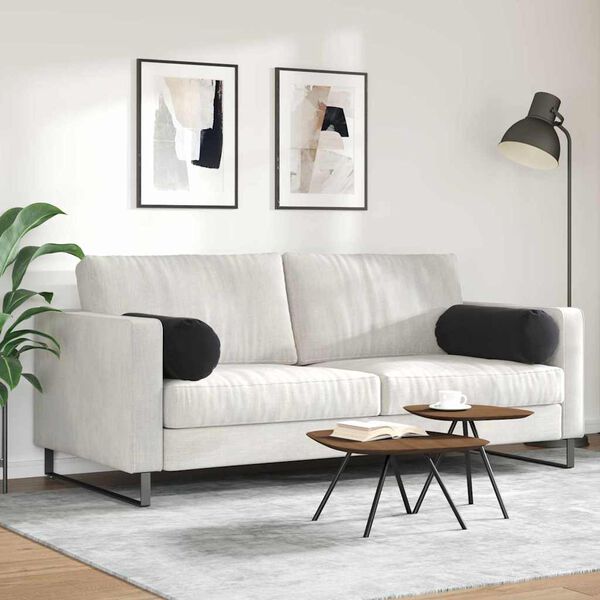 vidaXL Blazine 2 pcs Črna &Oslash; 25 x 70 cm Žametna tkanina