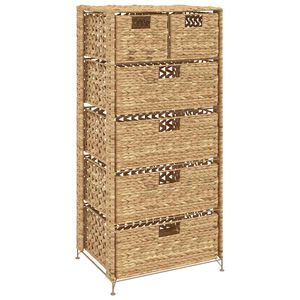 vidaXL Shranjevalna enota s 6 ko&scaron;arami 47x37x100 cm vodna hijacinta