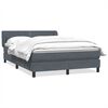 vidaXL Box spring posteljni z vzmetnico temno siv 160x210 cm žamet