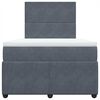 vidaXL Box spring postelja z vzmetnico temno siva 120x200 cm žamet