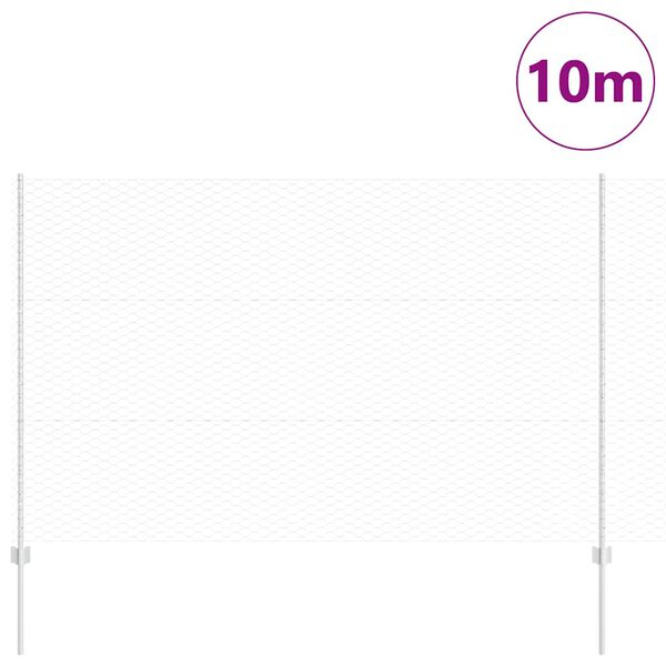 vidaXL Ograja s stebrom srebrna 1,5 x 10 m Jeklo