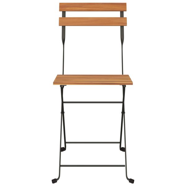 vidaXL Zložljivi bistro stoli 6 kosov trdna tikovina in jeklo