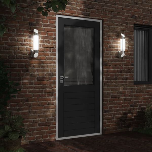 vidaXL Zunanja stenska svetilka srebrna nerjaveče jeklo