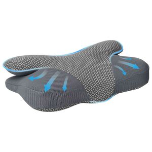 vidaXL Vzglavnik za vrat Siva Spominska pena 58 x 36 x 13 cm