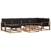 vidaXL Zunanja garnitura za sedenje z blazino 19 pcs Naravna in črna