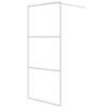 vidaXL Pregrada za tu&scaron; bela 90x195 cm prozorno ESG steklo