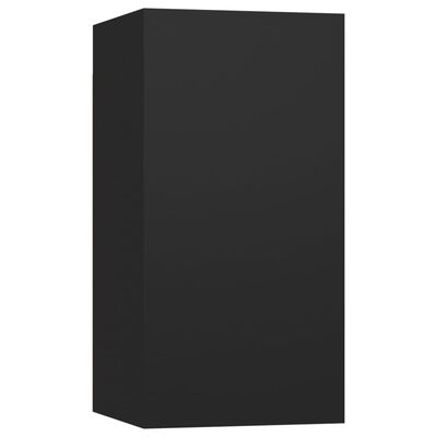 vidaXL Komplet TV omaric 8-delni črn konstruiran les
