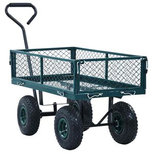 vidaXL Vrtni ročni voziček zelen 250 kg