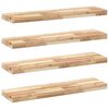 vidaXL Viseče police 4 kosi 100x20x4 cm neobdelan masiven les akacije