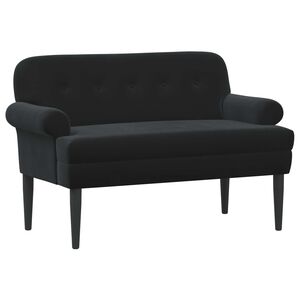 vidaXL Dvojnica s gumbi Črna 120 x 66 x 78 cm Žamet