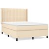 vidaXL Box spring postelja z vzmetnico krem 140x200 cm blago