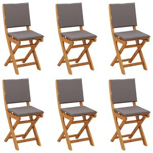 vidaXL Zunanje bistro stolice 6 pcs Temno siva 38 x 46 x 85 cm