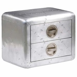 vidaXL Letalska odstavna mizica z 2 predaloma starinski letalski stil