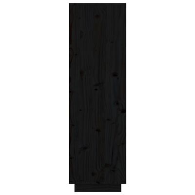 vidaXL Visoka omara črna 74x35x117 cm trdna borovina