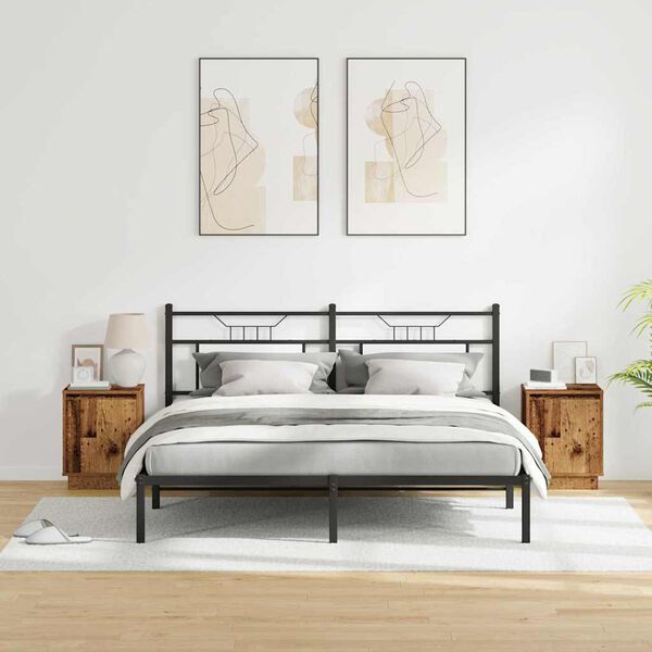 vidaXL Nočna omarica 2 pcs Star les 39 x 34,5 x 50 cm Konstruiran les