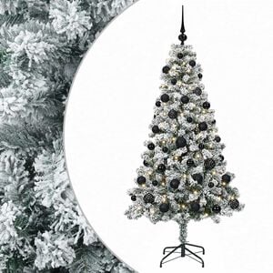 vidaXL Umjetno božično drevo z okrasnimi kroglami 120 cm 150 LED