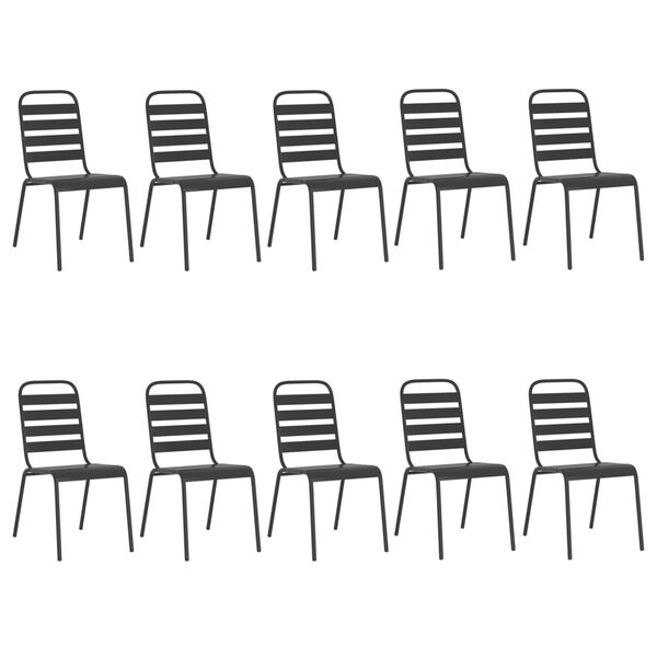 vidaXL Vrtna jedilna garnitura 11-delna antracit jeklo