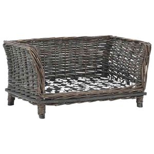 vidaXL Pasja ko&scaron;ara z blazino siva 50x33x30 cm naravna vrba