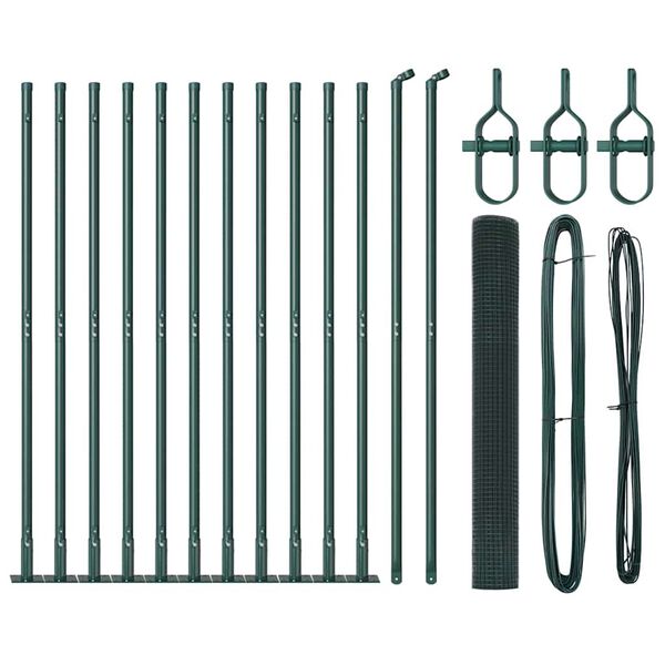 vidaXL Steber ograje. Zelena 25 x 1,2 m (12 x 12 mm mreža)