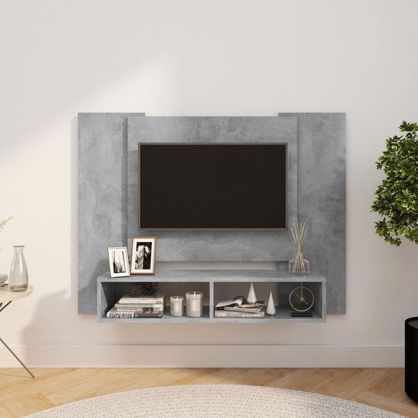 vidaXL Stenska TV omarica betonsko siva 120x23,5x90 cm inženirski les