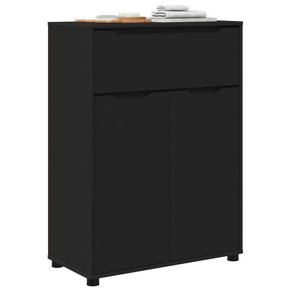 vidaXL Kopalni&scaron;ka omarica Črna 72,5 x 36,5 x 100 cm Konstruiran les