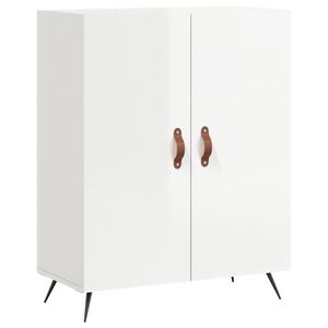 vidaXL Komoda visok sijaj bela 69,5x34x90 cm inženirski les