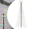 vidaXL LED božično drevo z bodicami 220 LED barvita 180 cm