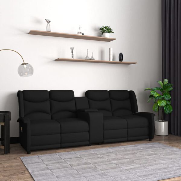 vidaXL Masažni štirised z držali za skodelico črn