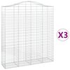 vidaXL Obokane gabion ko&scaron;are 3 kosi 200x50x220/240 cm pocinkano železo
