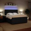 vidaXL Box spring postelja z vzmetnico črna 200x200 cm žamet