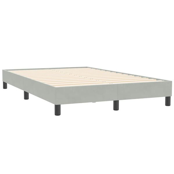 vidaXL Box Spring Postelja brez vzmetnice Svetlo siva 120x210 cm Žamet