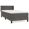 vidaXL Box spring postelja z vzmetnico temno siva 100x200 cm žamet