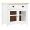 vidaXL Komoda Hill bela 90x40x80 cm trdna borovina