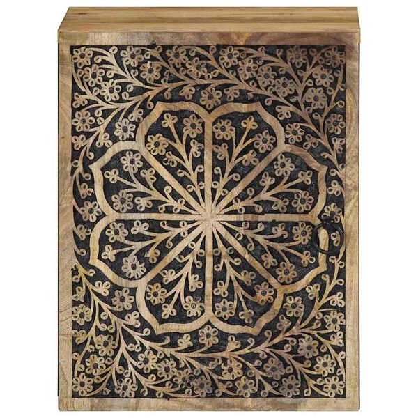 vidaXL Stenska kopalni&scaron;ka omarica 38x33x48 cm trden mangov les