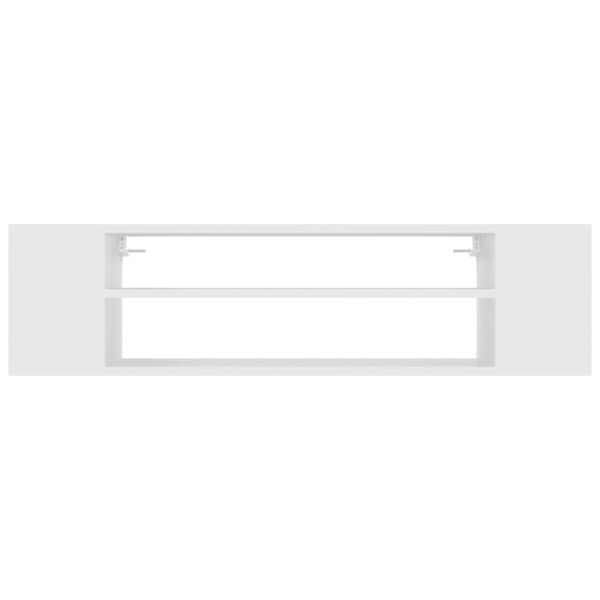 vidaXL Viseča TV omarica bela 100x30x26,5 cm iverna plošča