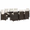 vidaXL Zunanja jedilnica 9 pcs Rjava in krem bela 190 x 90 x 75 cm