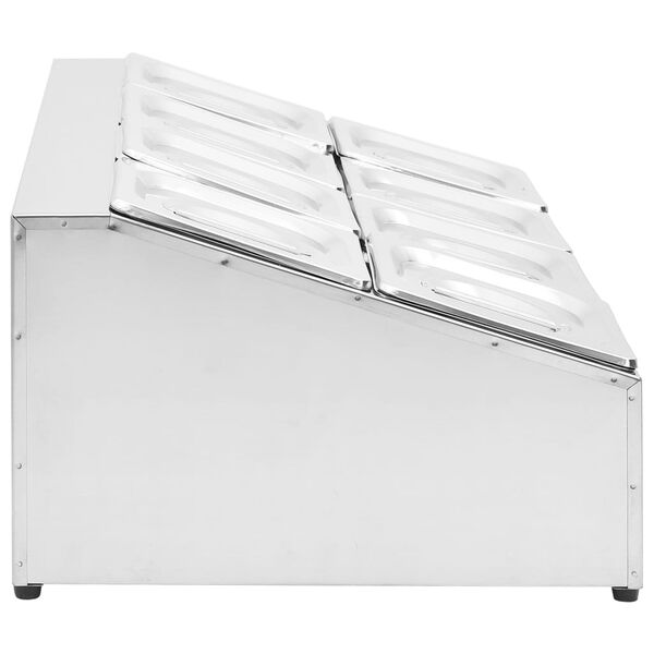 vidaXL Gastronomsko držalo z 8 GN 1/6 posodami nerjaveče jeklo