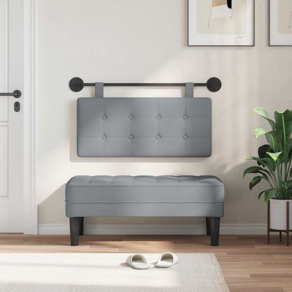 vidaXL Visoki naslon za glavo Svetlo siva 100 x 55 x 5 cm blago