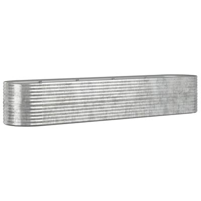 vidaXL Visoka greda iz prašno premazanega jekla 368x80x68 cm srebrna