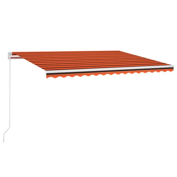 vidaXL Ročno zložljiva tenda 450x350 cm oranžna in rjava
